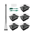 thumbnail image 4 of Bandejas de inicio Mini kits de germinación de invernadero, 12 orificios por bandeja, kits de inicio de plantas reutilizables y base para invernadero, germinación, interior Negro shamjiam Bandeja de inicio de semillas, 4 of 8