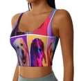 thumbnail image 2 of Salouo cute dogs of different breeds Print Sports Bras for Women,Womens Round Neck Sports Bra Workout Crop Tank Tops Padded with Built in Shelf Yoga Bra-X-Large, 2 of 8
