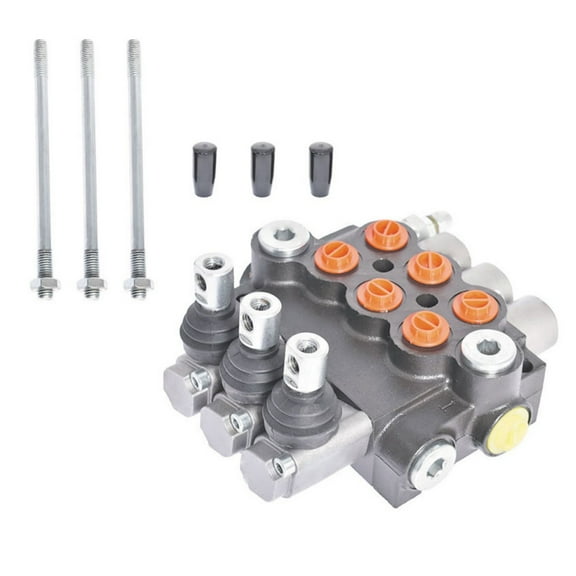 3 Spool Hydraulic Valve Hydraulic Directional Control Valve 11 GPM BSSP Double Acting Valve for Small Tractors Tractors Loaders Log Splitters