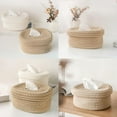 thumbnail image 4 of Tissue Box Cover Cotton Rope Woven Tissue Box Holder Napkin Tissues Organizer Toilet Paper Holder for Bathroom Vanity Countertop, 4 of 6