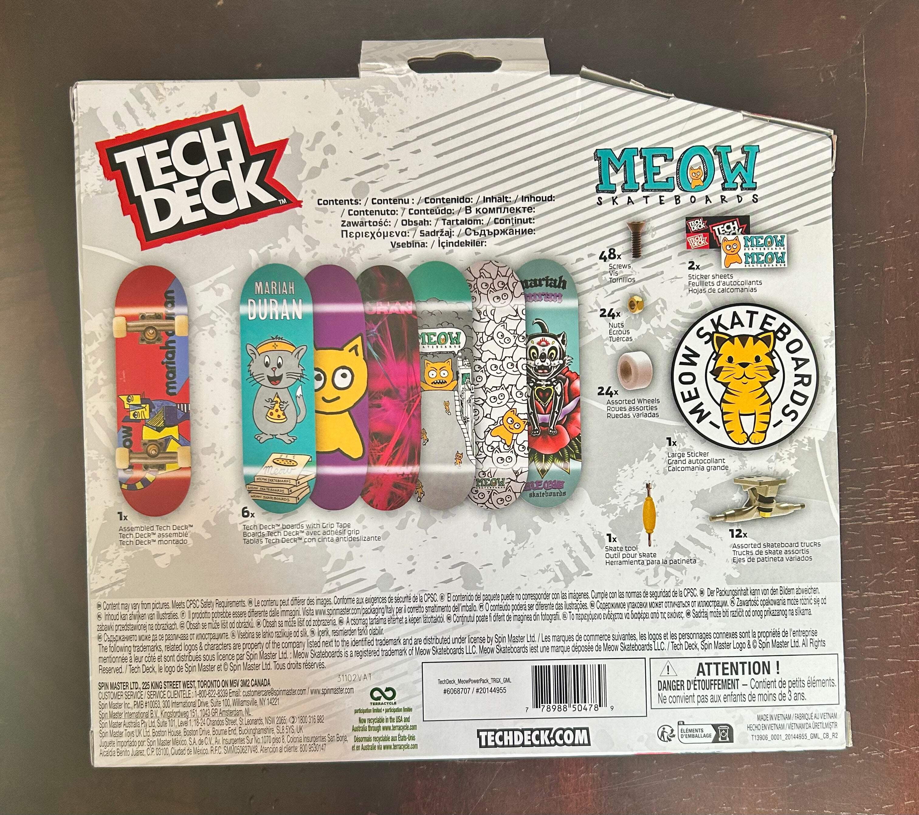 Tech Deck Meow Power 7-Pack Skateboards Mariah Duran - Walmart.com
