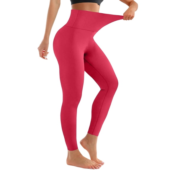 Compression Leggings for Women Workout Stretchy High Waisted Yoga Pants Quick Drying Tummy Control Gym Leggings Hot Pink M