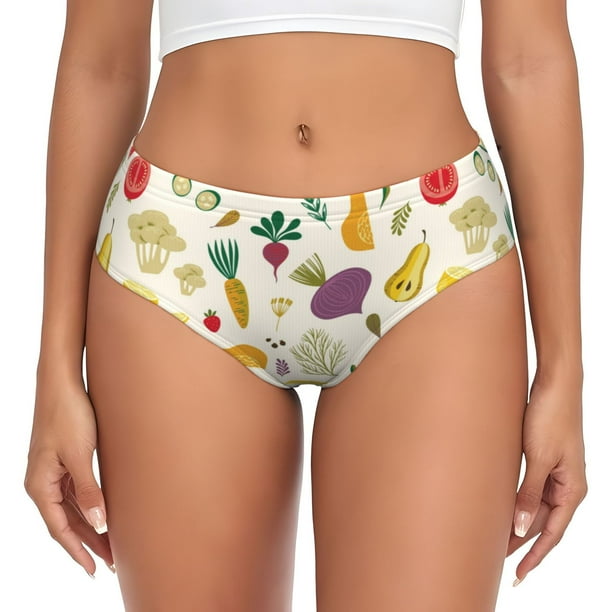 Fotbe Vegetable Calzones Estampados para Mujer – Ropa Interior de Algodón, Cómoda, Suave y Elástica-Small