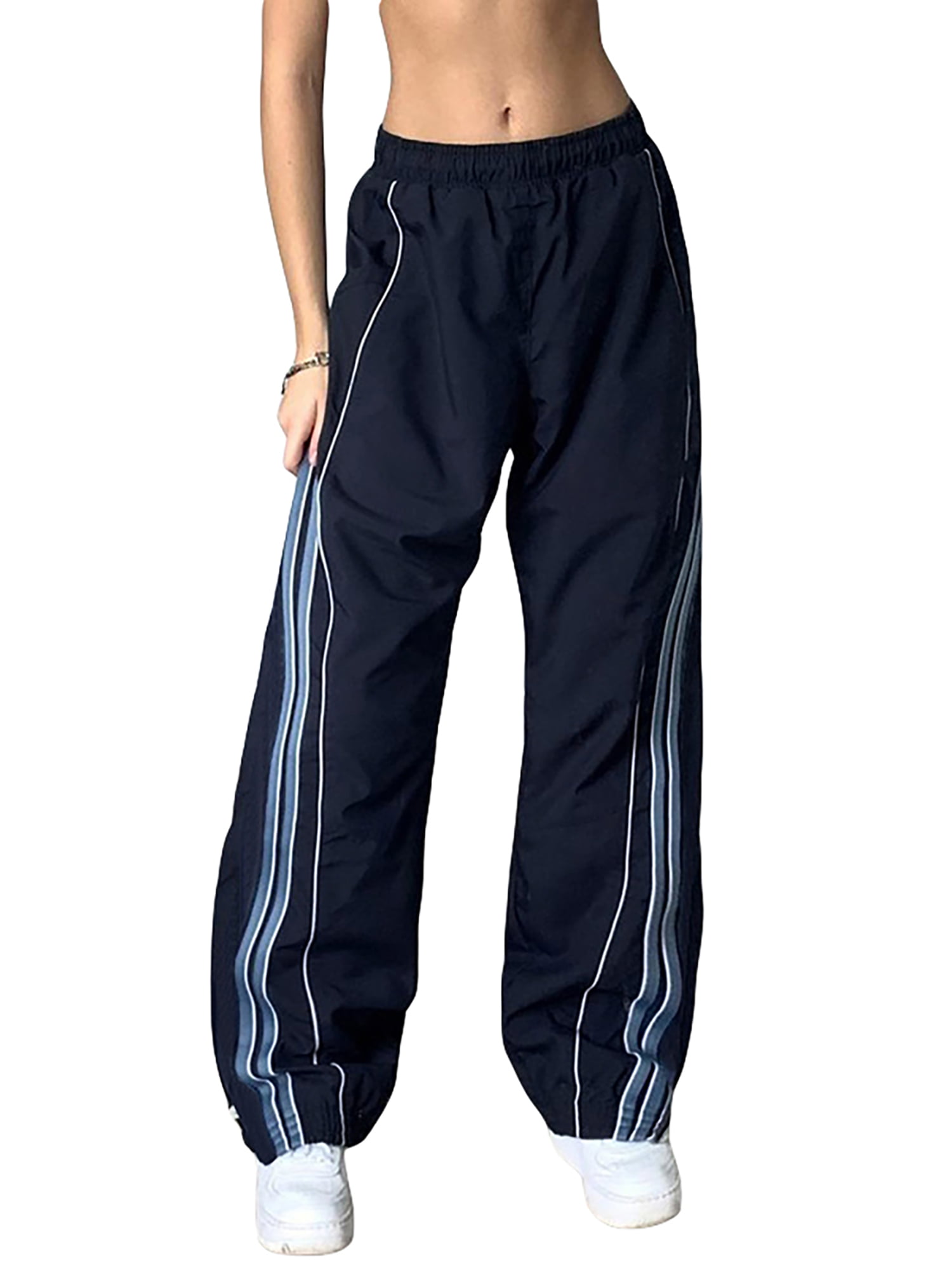 One opening Women 2000s Baggy Sweatpants Elastic Waist Wide Leg Jogger  Pants Retro Loose Fit Cargo Pants Trendy Hip Hop Streetwear