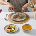thumbnail image 3 of Onader 12 Piece Stoneware Dinnerware Sets, Plates and Bowls Dish Set for 4, Speckled Kitchen Dining Plates and Bowls, Dishwasher & Microwave Safe - Khaki, 3 of 9