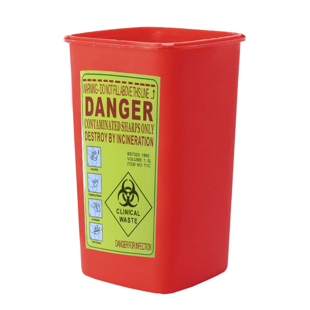 Shiogb Storage Box Clearance, Red Sharps Collection Bin for Discarded ...