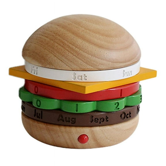 1 * Burger Shape Calendar-Wood Color
