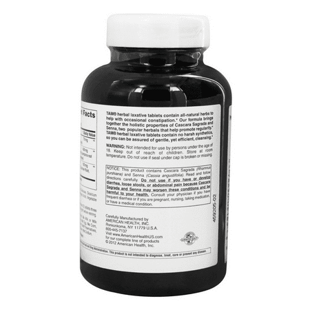 American Health Tam Herbal Laxative Tablets 250 ea (Pack of 2)
