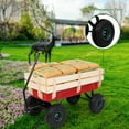 thumbnail image 4 of Ktaxon Garden Wagon Wood Wagon ALL Terrain Pulling Red w/ Wood Railing Garden Cart, 4 of 8