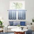 thumbnail image 2 of 2 Panels Faux Linen Sheer Short Tier Curtain, Rod Pocket Voile Small Curtain, 2 of 6