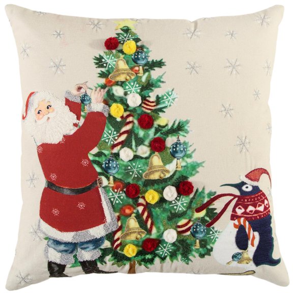 Rizzy Home Traditional Santa Pillow Cover With Multi Finish COVT19145MU002020