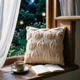 thumbnail image 6 of Halloween Pumpkin Pillow Cover, Faux Plush Throw Pillow Case, Soft 3D Embossed Decorative Cushion Cover for Couch Sofa Bed Living Room Fall Home Decor, White 18x18 Inch, 6 of 8