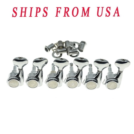 Lefty 6 Inline 18:1 Gear Ratio Guitar Locking Tuners Machine Heads Tuning Peg CR