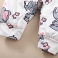 thumbnail image 7 of Kucnuzki Newborn Baby Girl Clothes 0 Months Fall Winter Bodysuit 1 Months Long Sleeve Baby Elephant Prints Button-Up Bodysuit Headband 2PCS Set White, 7 of 7