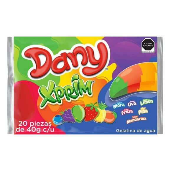 Gelatina de agua Dany Xprim multisabor 20 pzas 40 g c/u