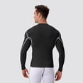 thumbnail image 6 of Men's Compression Shirt Long Sleeve, Athletic Workout T-Shirt & Active Sport Top, Muscle Support Baselayer for Running, Gym, Fitness Training & Cold Weather Black L, 6 of 9