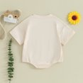 thumbnail image 3 of Bagilaanoe Newborn Baby Girl Boy Rompers Letter Print Short Sleeve Bodysuits 3M 6M 12M Infant Casual One Piece Short Jumpsuit, 3 of 7