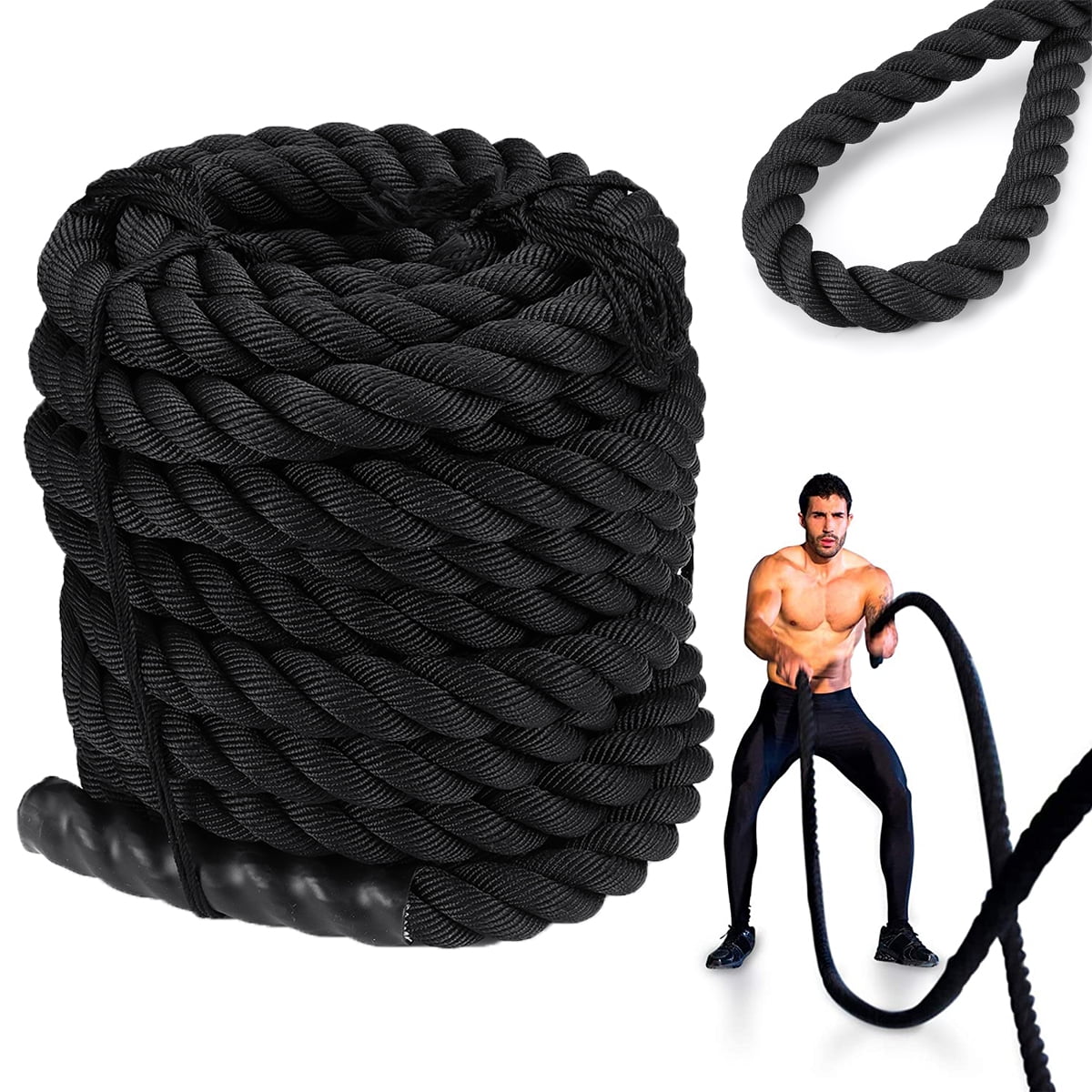 Details about   40FT 1.5" Battle Rope Power Rope Strength Training Muscle Fitness Gym Workout