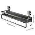 thumbnail image 5 of Shower Caddy Suction Cup Large Capacity Wall-Mounted Shower Shelves with Hooks, Rustproof & Fast Draining Heavy Duty Bathroom Shelves for Kitchen, Bathroom 23.62 Inch Matte Black, 5 of 9