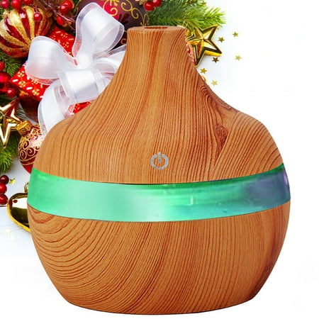 Advanced Aromatherapy - Aromatherapy Essential Oil Diffuser 300ml Wood-grain Ultra Quiet Cool Mist Humidifier With Colorful LED Light Changing