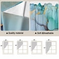 thumbnail image 3 of Turquoise Marble Kitchen Window Curtains, Swag Curtains Valance for Bedroom Living Room Bathroom, Abstract Green Modern Luxury Cracks Rod Pocket Window Treatment Curtain Block Drapes 2 Panels 28"x36", 3 of 9