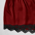 thumbnail image 5 of Women's 4 Piece Soft Satin Pajama Set Sleepwear Burgundy S, 5 of 7