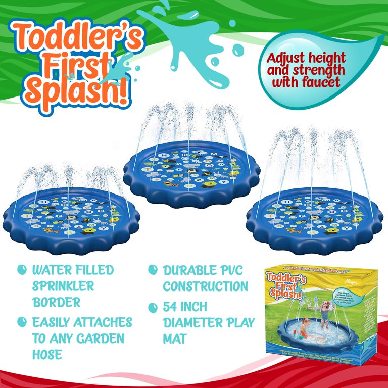 New Azssmuk Childrens Fountain Mat Sprinkler Animal Kingdom Splash Pad 60