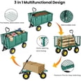 thumbnail image 6 of Elleree 880 Lbs Oversized Steel Garden Carts and Wagons,Heavy Duty Mesh Garden Dump Cart Wheelbarrow with Removable Sides and Liner for Yard Lawn, 6 of 12