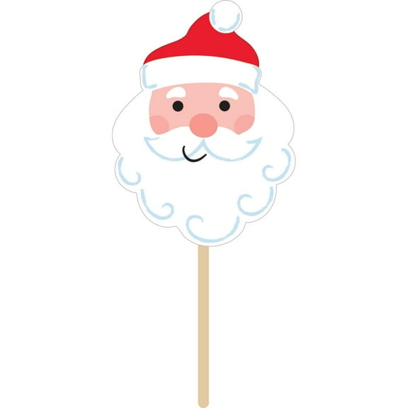 Santa Face Wood Picks 50 Per Pack