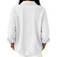 thumbnail image 6 of Button Up Sweatshirts Women Ribbed Long Sleeve Stand Collar Hoodies Lightweight Tshirt Trendy Blouse Tops Heavyweight Outfits 2026 Fall Winter Outfits Clothes, White, M, 6 of 8