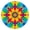 Tie Dye Colorful, variant on Colorful Tie Dye Mandala Pattern Round Fitted Tablecloth with Elastic Edge,Dining Table Cover Waterproof,Outdoor Round Tablecloth for Camping,Dining,Indoor and Outdoor