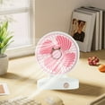 thumbnail image 2 of Aespoir Desk Fan, Small Oscillating Fan, Table Air Circulator Fans for Bedroom, USB Charging with 3 Speeds, Small Quiet Table Fan for Home Office, Stroller Camping Outdoor（Pink）, 2 of 6