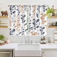 thumbnail image 2 of Grey Orange Botanical Kitchen Curtains Window Panels, Watercolor Spring Floral Summer Leaf Insulated Window Treatment Curtain, Grommet Curtains for Bedroom/Living Room/Bathroom, 2 Piece 52"Wx72"L, 2 of 8