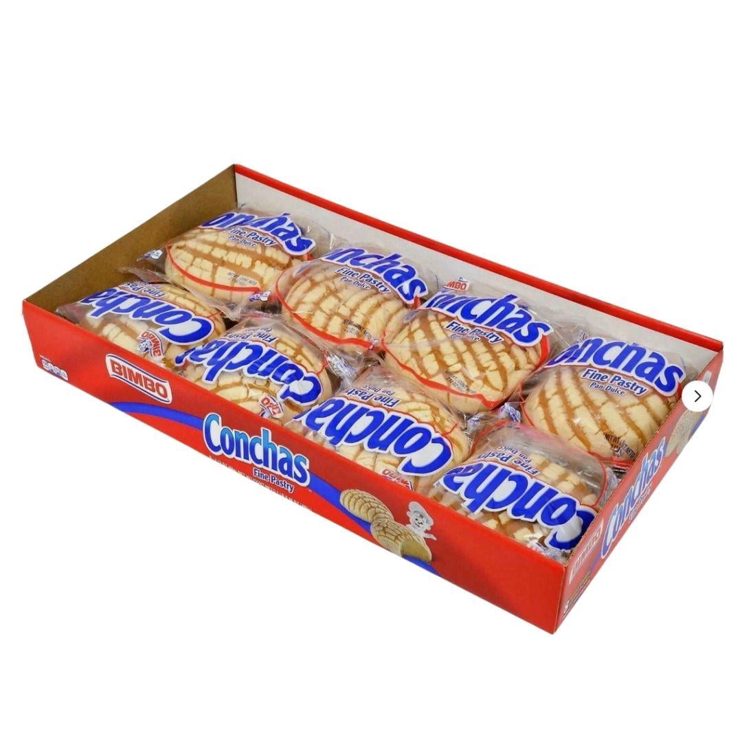 Bimbo Conchas Sweet Buns, 16.96 Oz Packs, 8 Count – Traditional Mexican Sweet Bread Pan Dulce