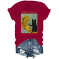 thumbnail image 5 of Van Gogh Cat Shirt Van Gogh Black Cat With Sunflowers Funny Cat T-Shirt, 5 of 7