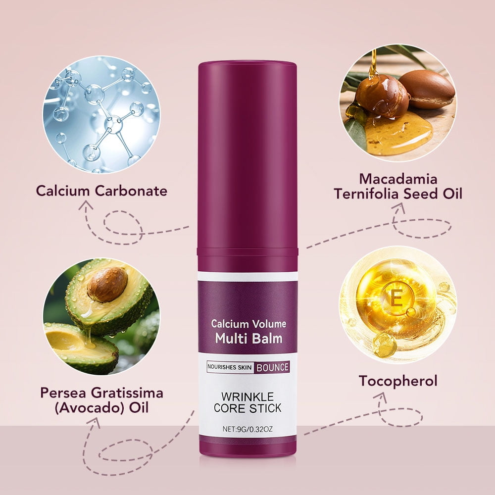Calcium Volume Multi Balm Stick, 5Pcs Moisturing Stick to Support Skin Firmness and Hydration, Suitable for Eyes, Face, Neck, All Skin Types, 9g/0.6Oz