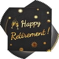 thumbnail image 1 of Servilletas de cóctel Fenyor7i Happy Retirement negras, paquete de 50, 1 of 1