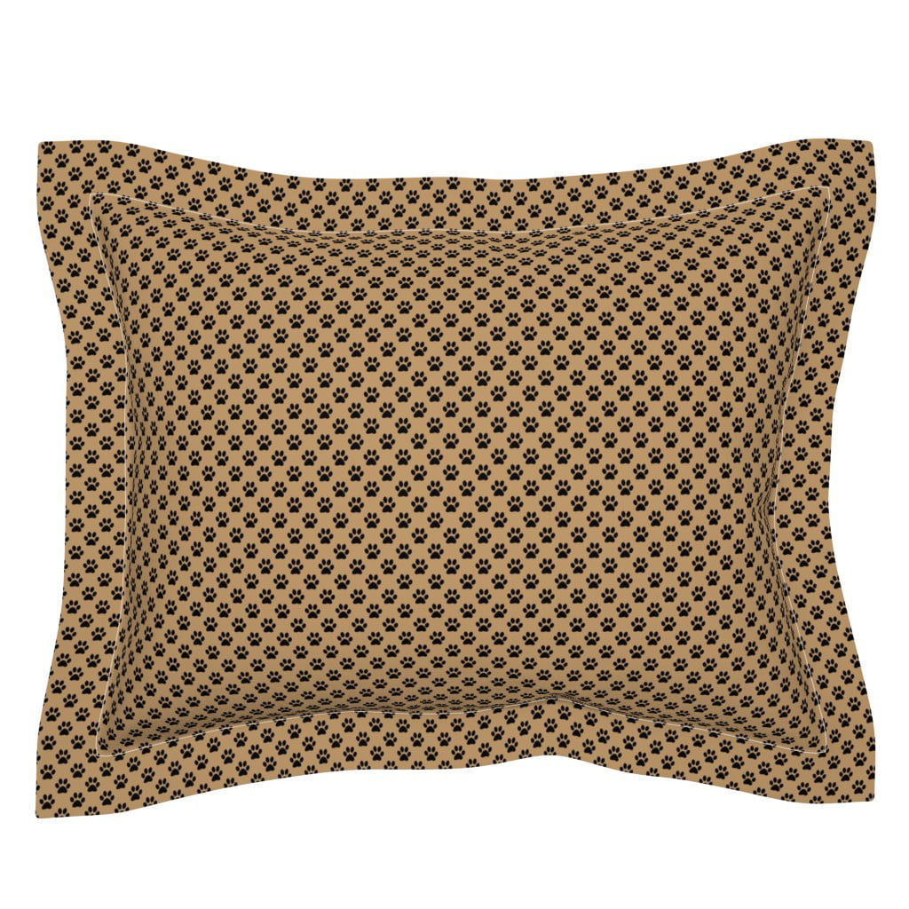 Roostery Pillow Sham Geo Cross Cream Natural Print 100% Cotton Sateen 26in x 26in Knife-Edge Sham 