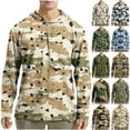 thumbnail image 1 of DDAPJ pyju Men's Sun Protection Hoodie Shirts Camo Hooded T-shirt UPF 50+ Long Sleeve Rash Guard Performance Athletic Running Hiking Shirts Limited Time Deals Khaki XXL, 1 of 5