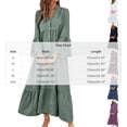 thumbnail image 3 of Lnmiateer Women Flowy Tiered Ruffle Maxi Dress V Neck Bell Sleeve Solid Soft Breathable Sundress for Beach Holiday Weekend Casual Outfit, 3 of 5