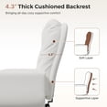 thumbnail image 6 of Hawsaiy Criss Cross Office Chair with Flip-Up Arms, Ergonomic Cross Legged Desk Chair, PU Leather Executive Computer Chair, 135° Reclining Plush Cushion, Pet-Friendly, White, 6 of 11