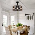 thumbnail image 4 of Tower Fan 20'' Cage Ceiling Fan With Remote Control ,Quiet Motor Fan Light , Indoor Chandelier Ceiling Fan For Bedroom, Living room, Dinning Room, Kids Room--Matte Black (bulbs not included.),Pedes, 4 of 20