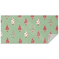 Green Christmas Tree Pattern Rectangle Tablecloth 60"x120",Waterproof Polyester Rectangle Table Cloth, Wipeable Spillproof Polyester Tablecloth for Dining, Camping, Indoor and Outdoor