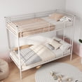 thumbnail image 2 of Jopath Twin over Twin Bunk Bed,Heavy Duty Metal Bed Frame with Ladder and Full-Length Guardrail,Noise Free, Easy Assemble,Able to Split 2 Bed,White, 2 of 5