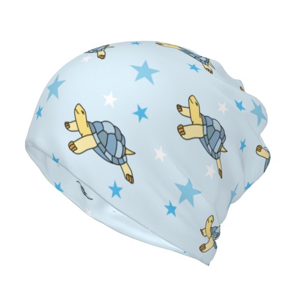 Rateoe Cartoon Turtle Cotton Slouchy Beanie Hat for Men/Women,Lightweight Oversize Large Thin Skull Cap Night Sleeping Cap