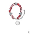 thumbnail image 2 of Silvertone Domed Matthew 17:20 Red Christmas Bead Bracelet, 2 of 4