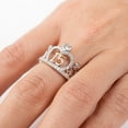 thumbnail image 4 of Rose Gold Plated Sterling Silver Clear CZ Quinceanera 15 Tiara Ring White Jewelry Female Size 7, 4 of 4