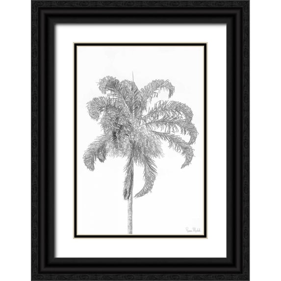 Murdock, Ramona 23x32 Black Ornate Wood Framed with Double Matting Museum Art Print Titled - Swaying Palm III