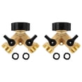 thumbnail image 1 of Garden Hose Splitter 2 Way Heavy Duty Brass Connector Tap Splitter, Y Splitter 2 Valves with 4 Extra Rubber Washer, 1 of 5