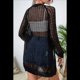 thumbnail image 4 of Cárdigan de Crochet de Verano para Mujer, Suéter Bohemio de Larga con Abertura Frontal Negro M, 4 of 10
